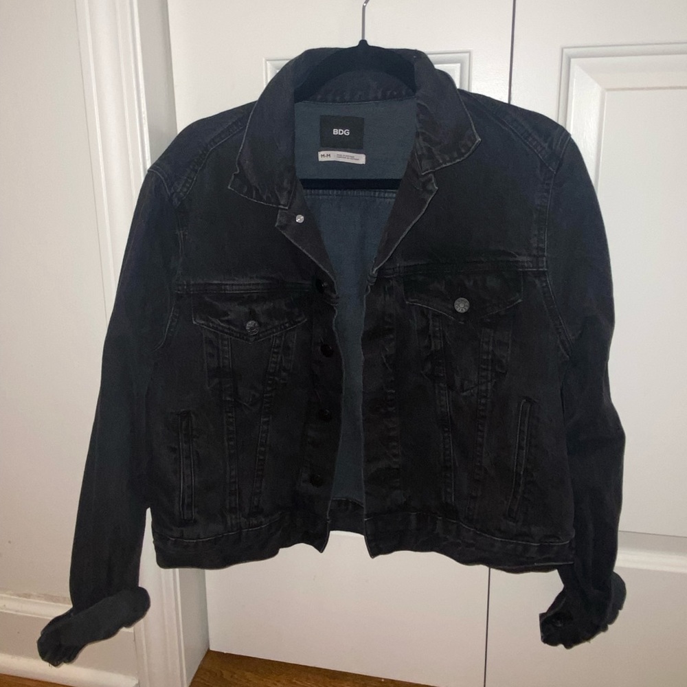BDG Black Denim Button-Up Jacket